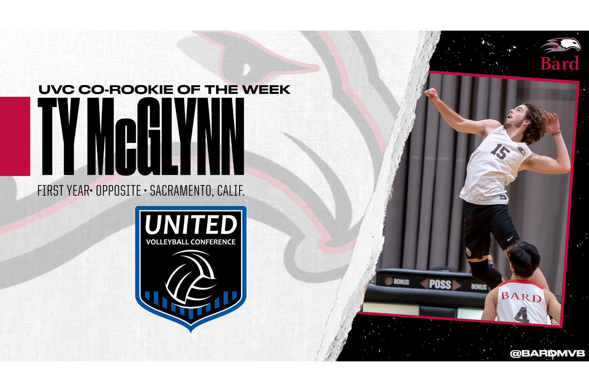 Ty McGlynn &rsquo;25, Bard First Year and Volleyball Player, Named UVC Rookie of the Week Two Weeks Running