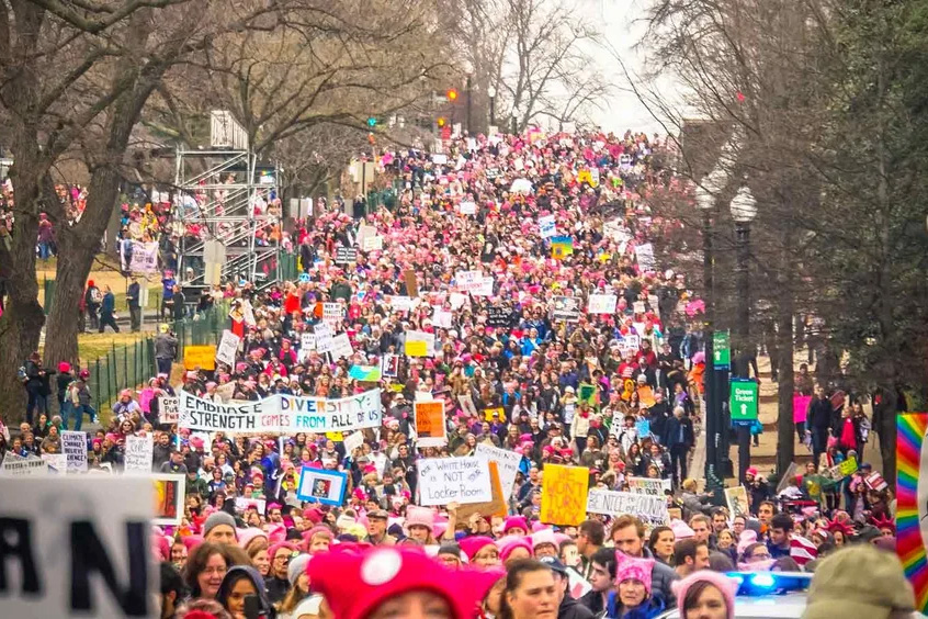 Image of the Women&rsquo;s March proceeding down the National Mall in Washington, DC, on January 21, 2017.; Read More in the Nation