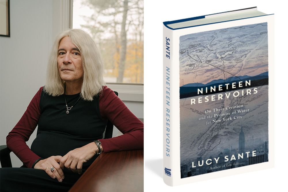 Lucy Sante and her most recent book <em>Nineteen Reservoirs</em>. Photo by AnnAnn Puttithanasorn ’23