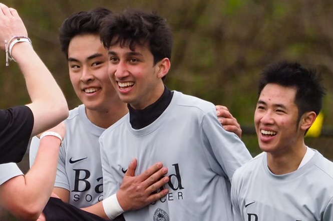 Mujtaba Naqib &rsquo;24 and teammates. Photo courtesy Bard Athletics