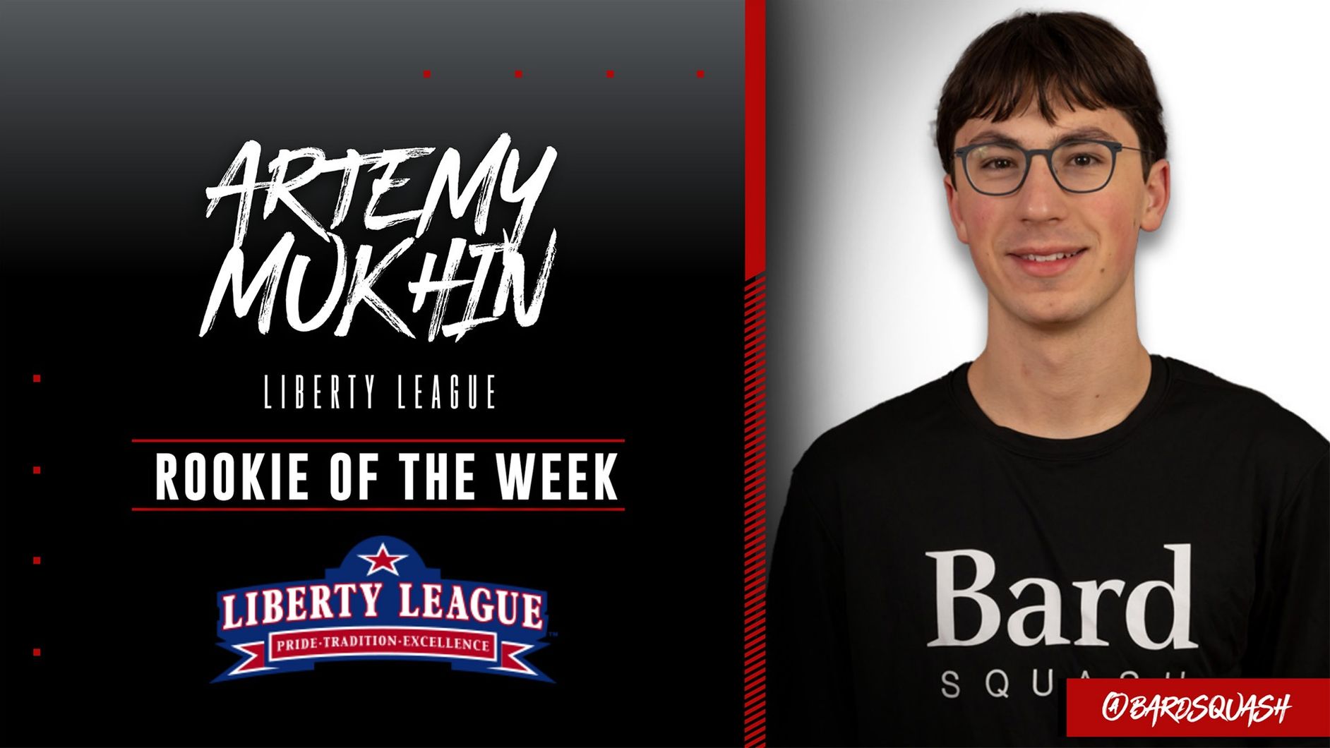 Bard Squash Player Artemy Mukhin &rsquo;26 Honored by Liberty League