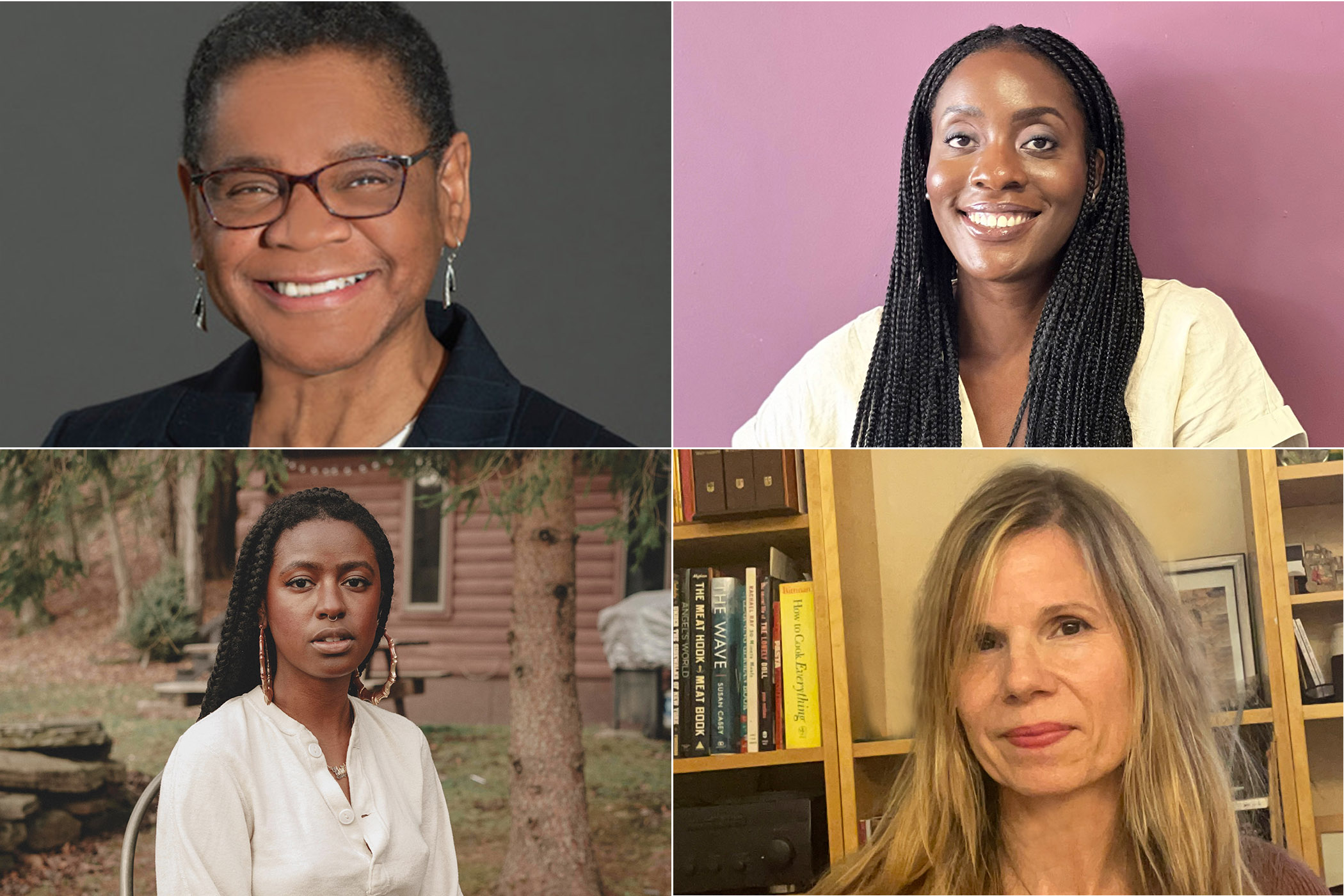 four individual portraits of women