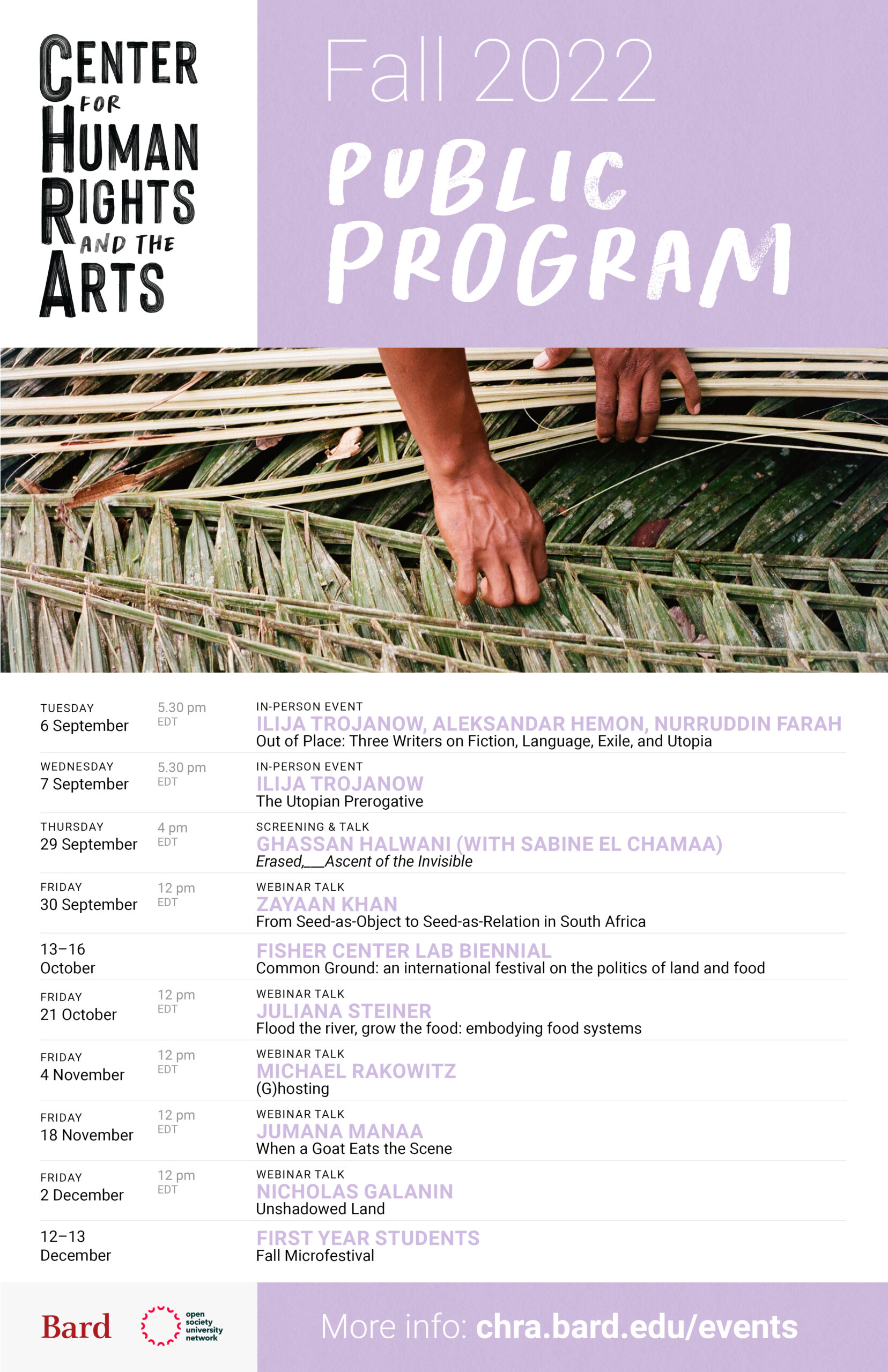 Public programs poster