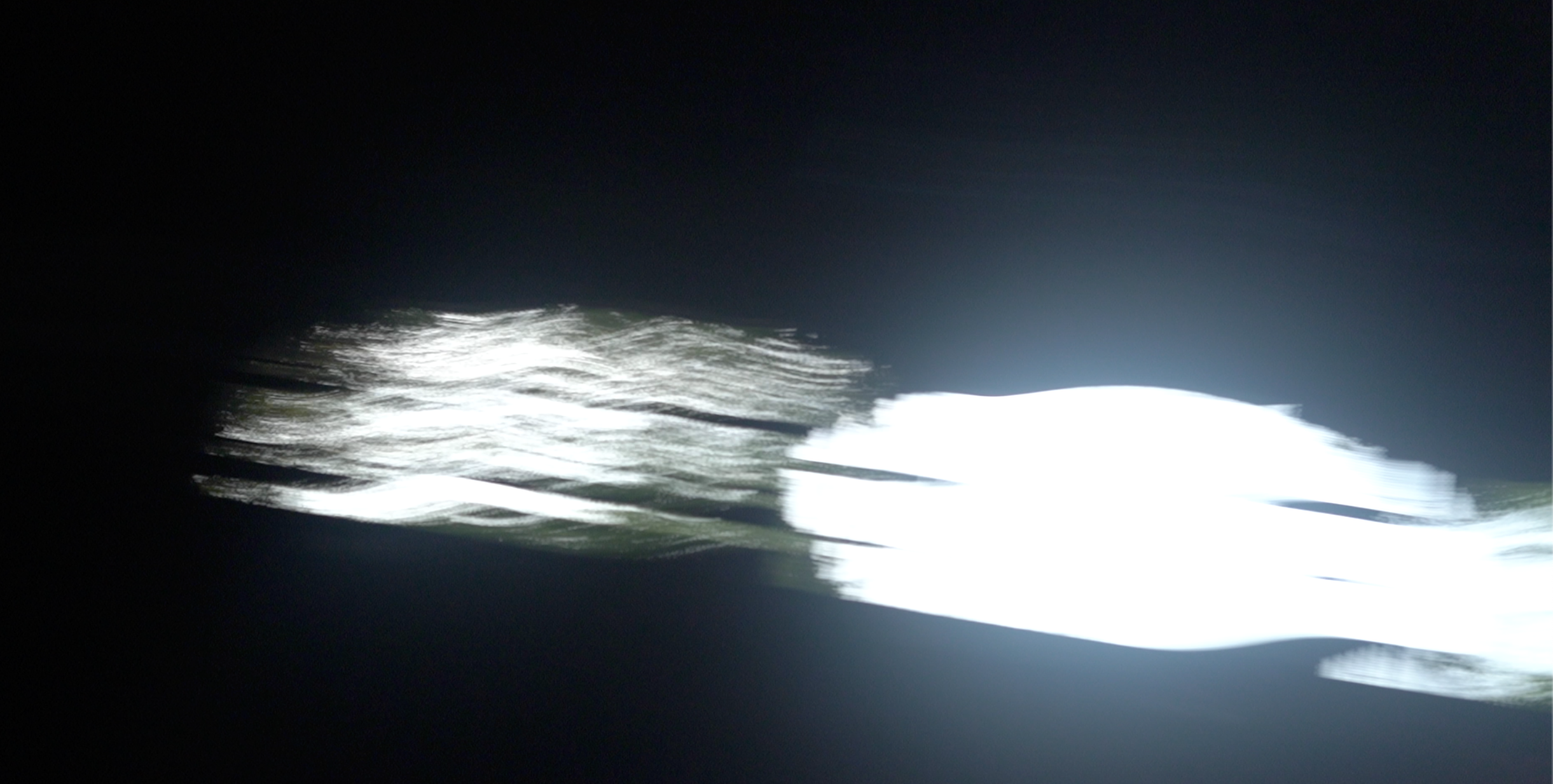 flashing lights in darkness