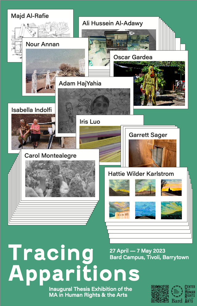 Poster for Tracing Appartitions, the inaugural thesis exhibition
