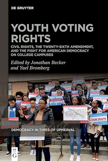 the cover of the book <em>Youth Voting Rights,</em>&nbsp;which depicts students campaigning for their rights