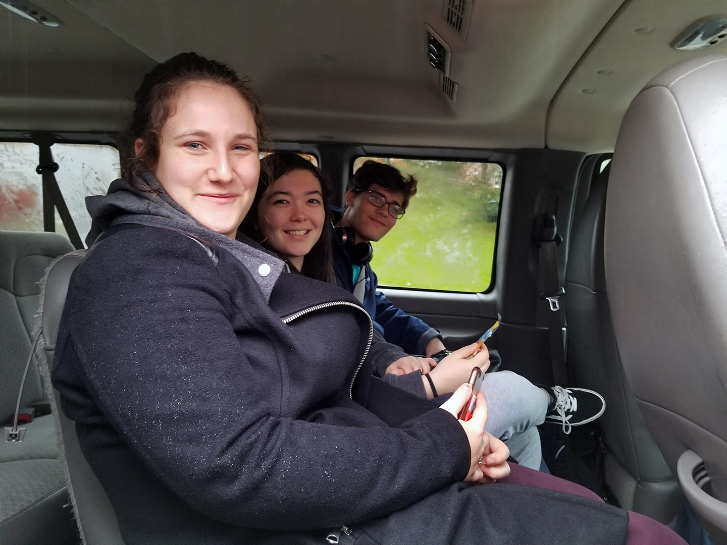 Bard students took the shuttle to the polls in Barrytown.