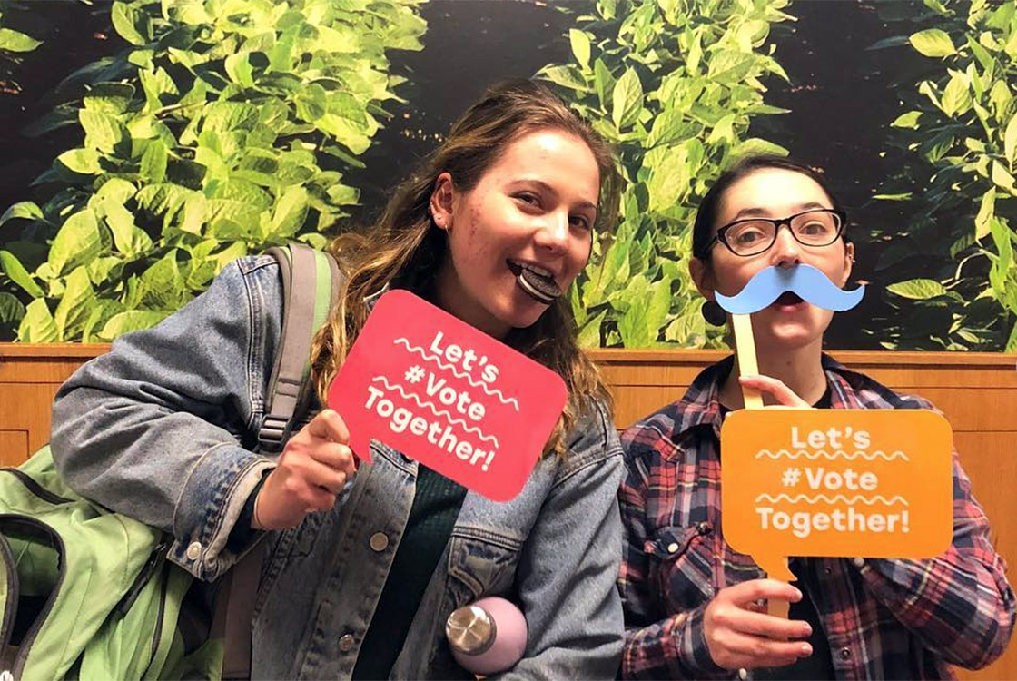 Bard Democrats hosted an event in Kline Commons on Monday, November 5, reminding students to vote in the General Election. Photo courtesy @barddemocrats&nbsp;on Instagram