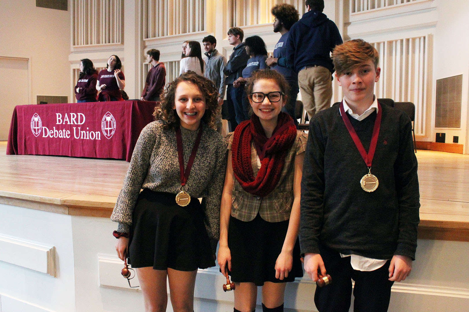 Top competitors at Bard College&rsquo;s Eighth Annual Middle and High School Debate Tournament received medals and gavels at the closing awards ceremony.