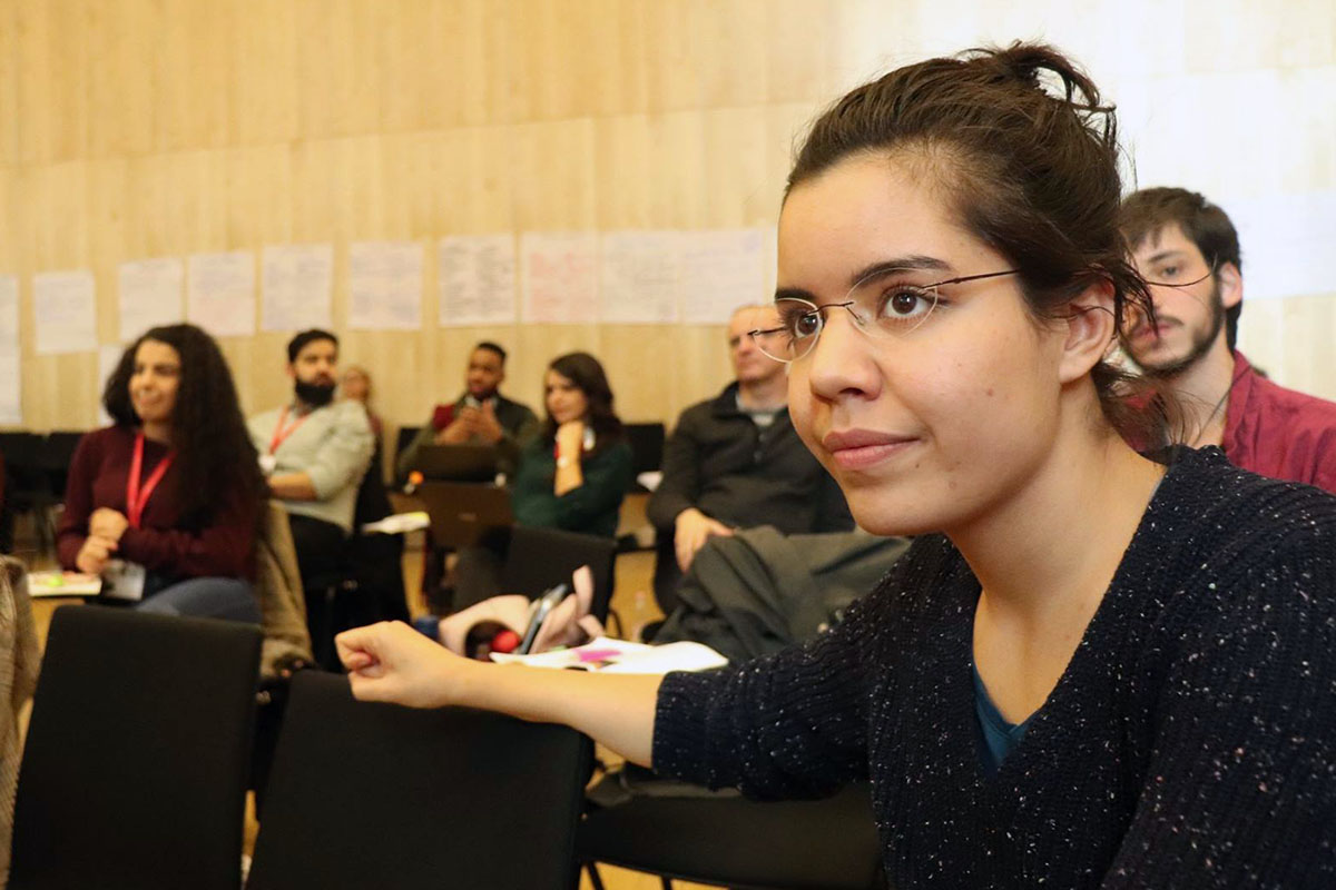 Bard Network students in the audience during a presentation at the Get Engaged Conference. Photo by Zarlasht Sarmast.