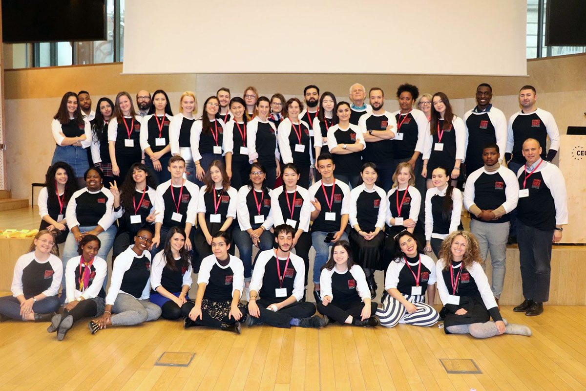 Students, faculty, and staff from Bard Network institutions at the Sixth Annual Get Engaged: Student Action and Youth Leadership Conference in Budapest. Photo by Zarlasht Sarmast.&nbsp;