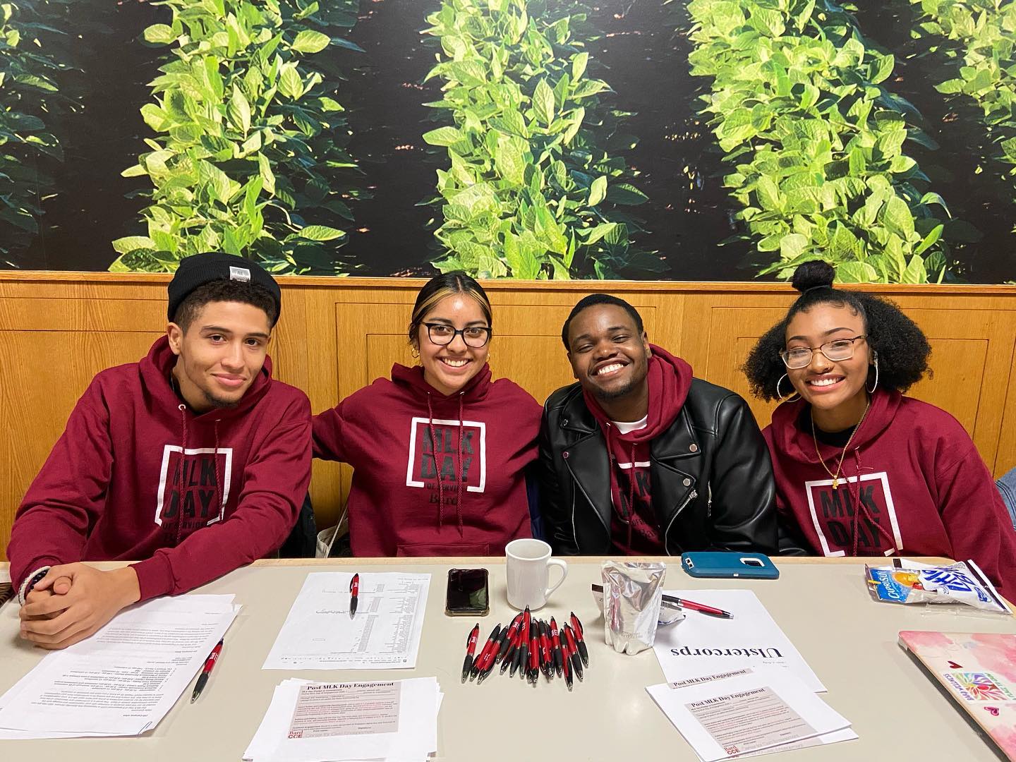 MLK Day student team checks in Bard volunteers on Saturday morning, January 18, in Kline Commons.