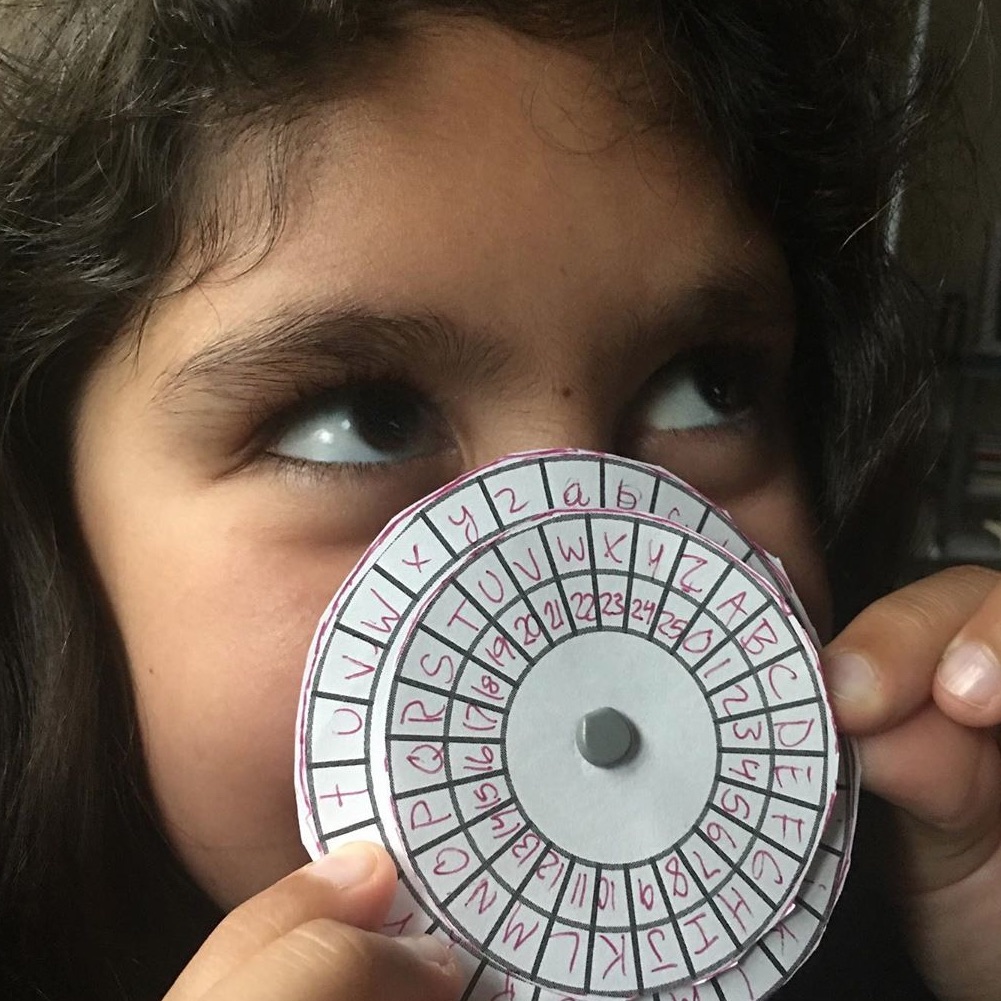 The cipher wheel used for decoding messages.