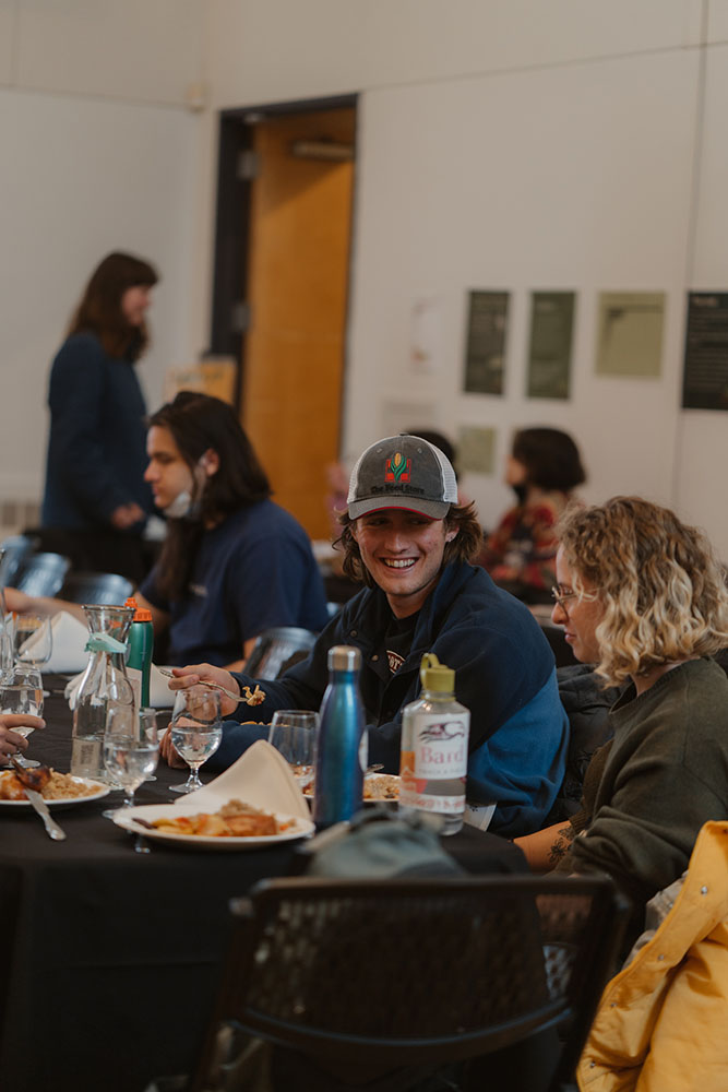 Bard College students enjoy a low-carbon dinner ahead of the Worldwide Teach-In on Climate and Justice
