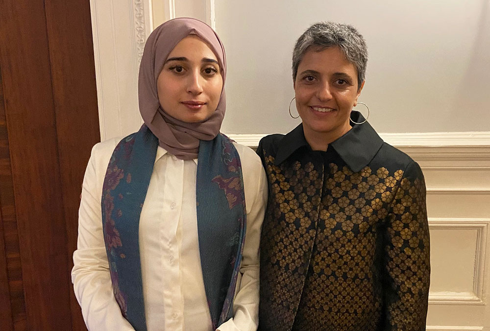 To Be&ndash;Named: Palestine curator Vivien Sansour (right) and artist Raneem Ayyad attend the project opening event at Bard College.