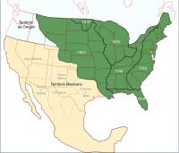 Mapa del territorio mexicano antes de la guerra con Estados Unidos