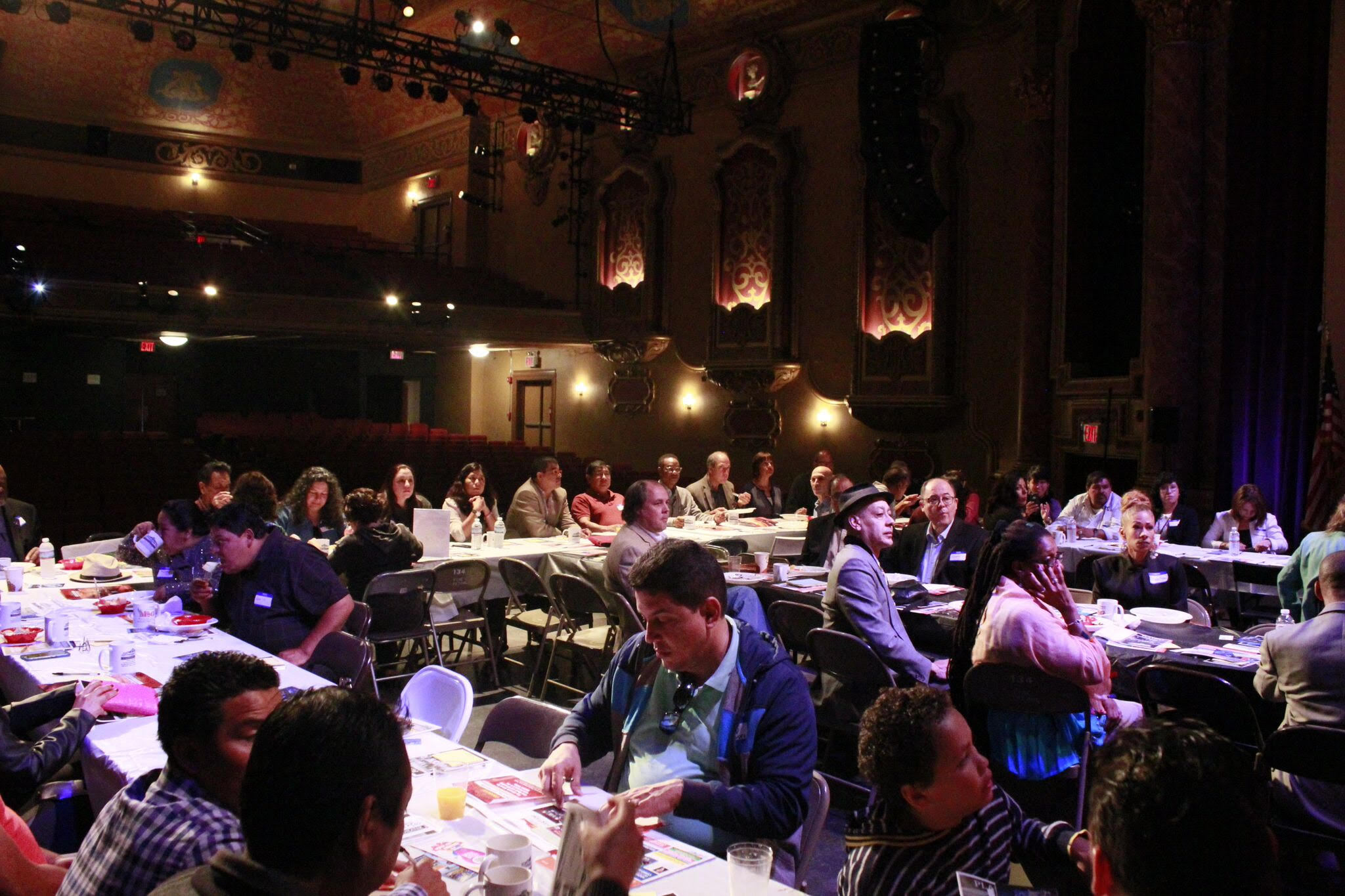 Latino communities meeting at the Paramount Theatre, Peekskill. Photo by Fred Romer