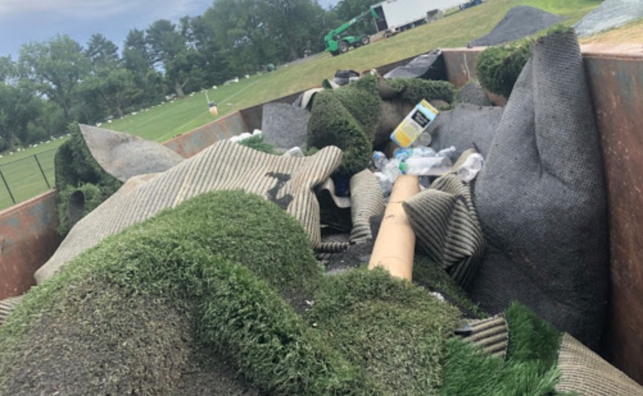 Artificial synthetic grass cannot be recycled. Photo courtesy Dr. Zuckerman