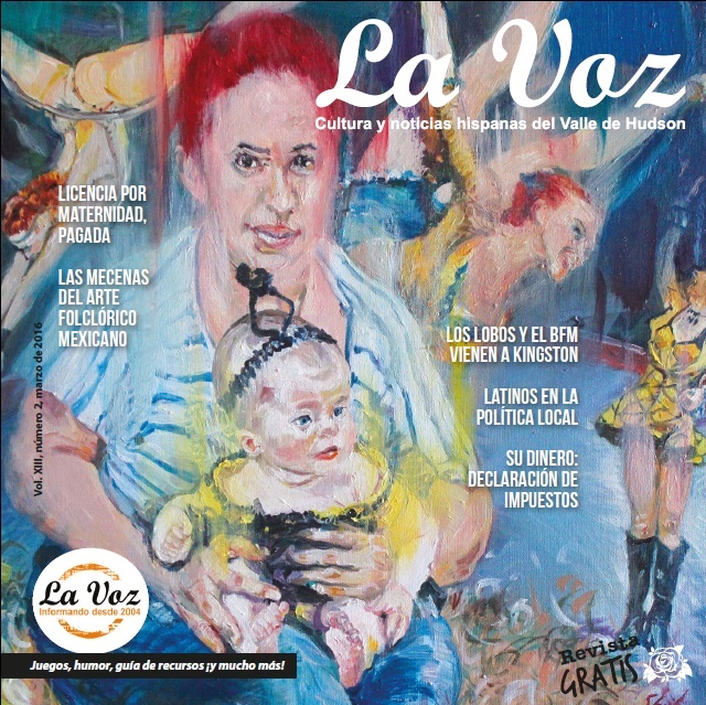Mujeres de circo, imagen de la portada de La Voz de marzo 2016, por la artista Sheila Fraga