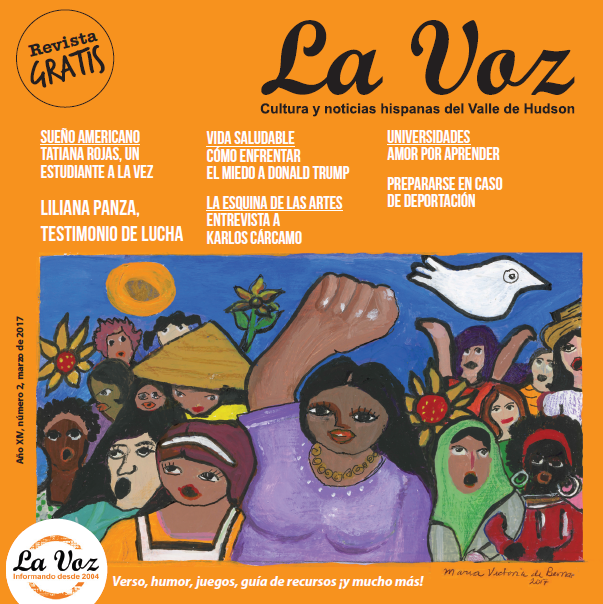 Imagen de la portada de La Voz de marzo&nbsp;2017, Mujeres luchadoras, a cargo de la artista cubana Maria Victoria de Bernard