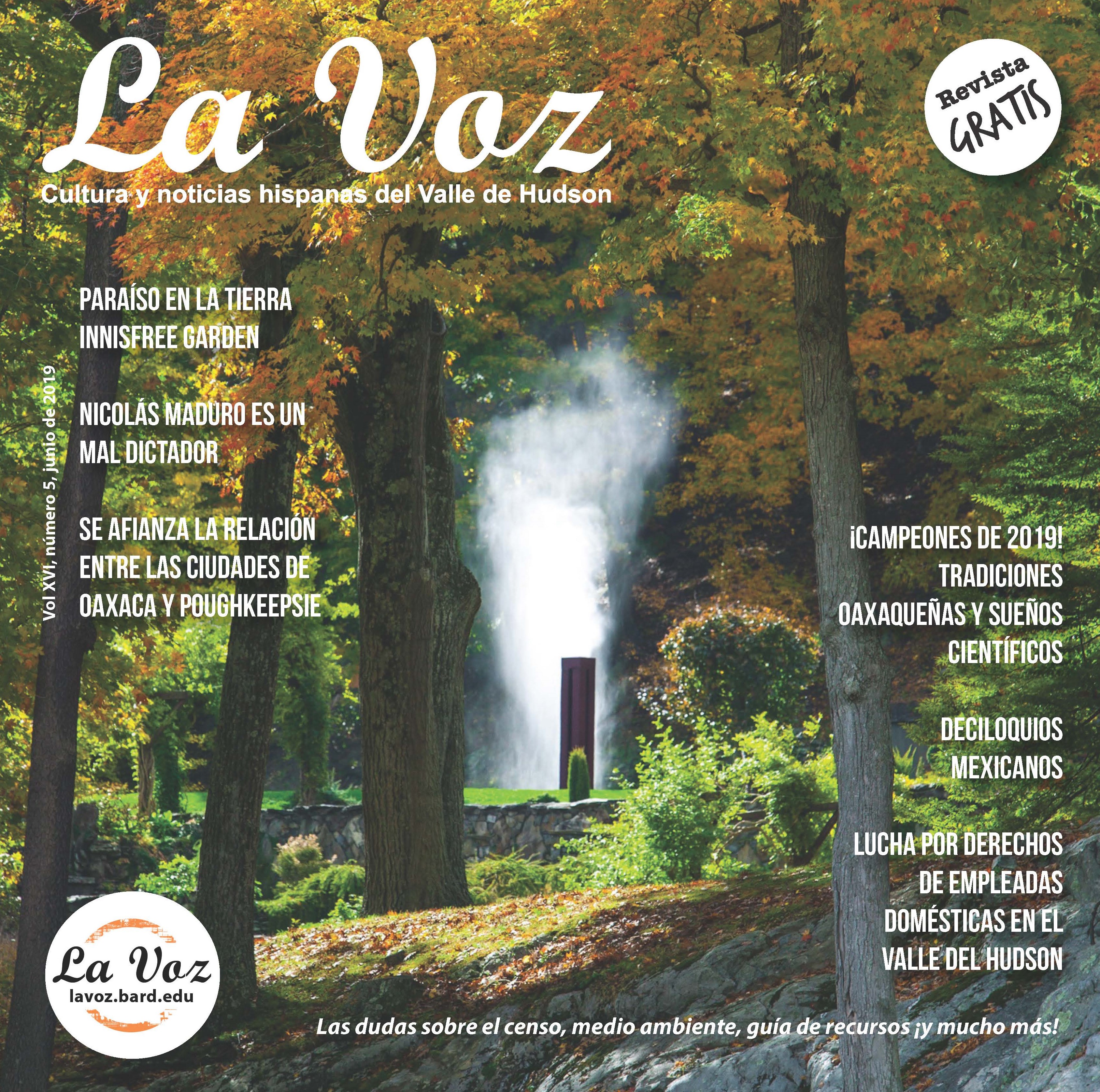Imagen de la portada&nbsp;de la revista La Voz de junio, foto cr&eacute;dito Innis Garden