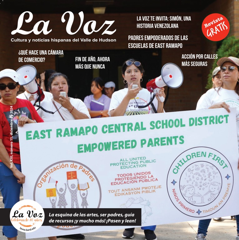 Imagen de portada de la revista La Voz de diciembre, tema Padres Empoderados del Proyecto Faro del distrito escolar de East Ramapo